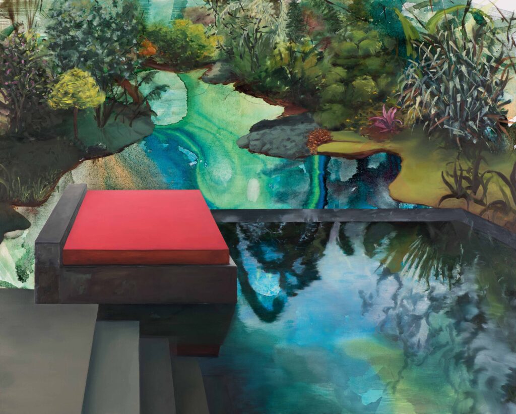 An hundert Stellen ist es noch Ursprung II
2018
Oil and ink on canvas
160 x 200 cm