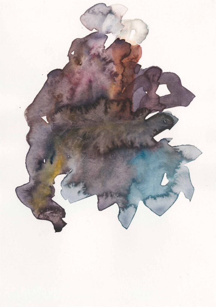 Lamentation (after Martha Graham`s choreography)
2017
Aquarell on paper
20,9 x 14,7 cm